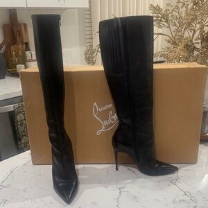 Christian Louboutin Sleek Black Heeled Boots